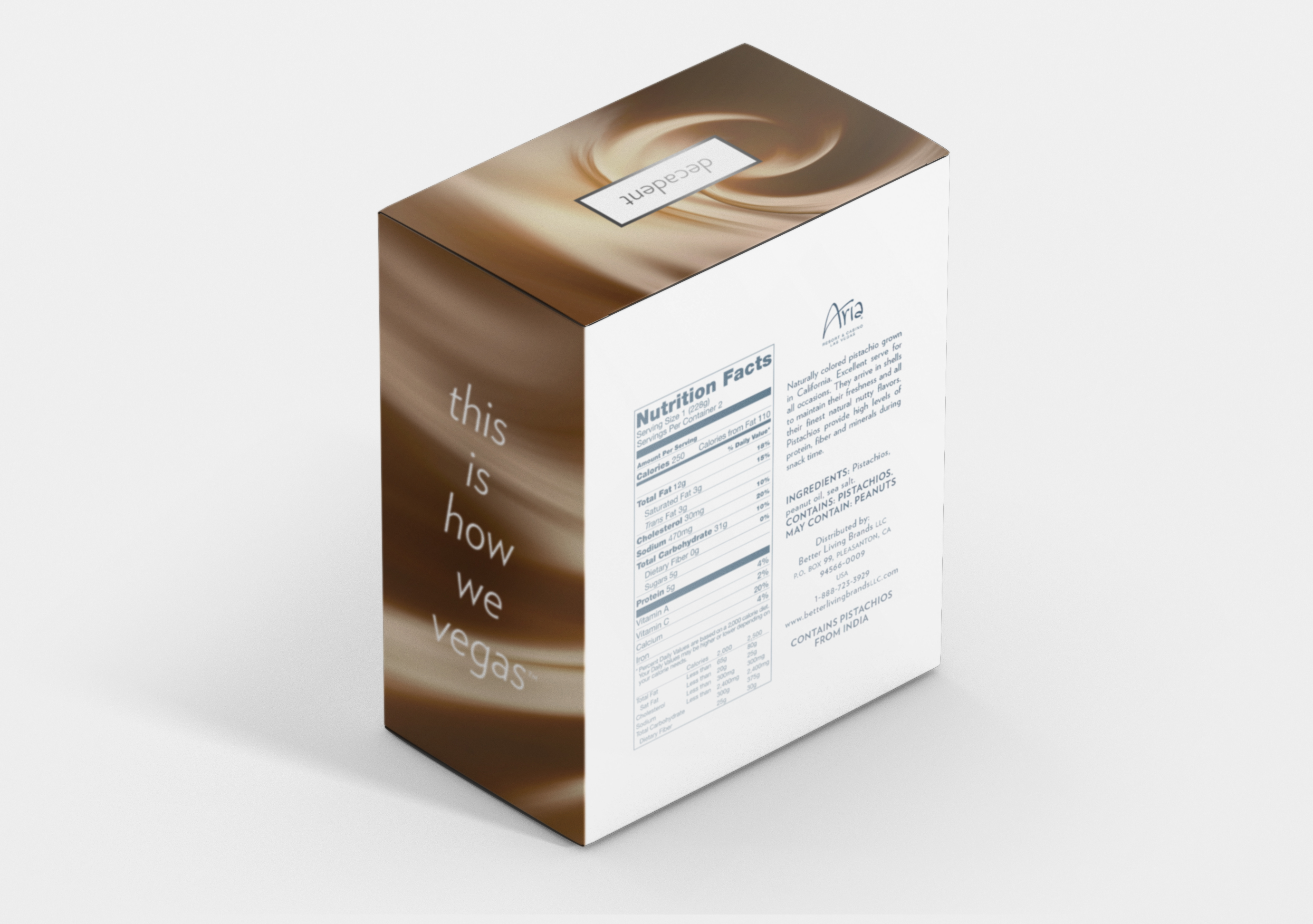 ARIA Resort and Casino Sky Suites almonds packaging design by Silky Szeto