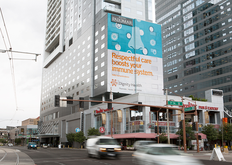 Dignity Health Science of Humankindness OOH billboard at the Hotel Palomar by Silky Szeto