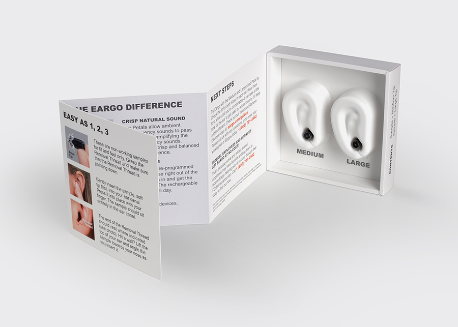 Eargo 5 packaging sample kit opened