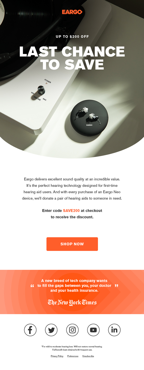 Eargo email promotion design by Silky Szeto