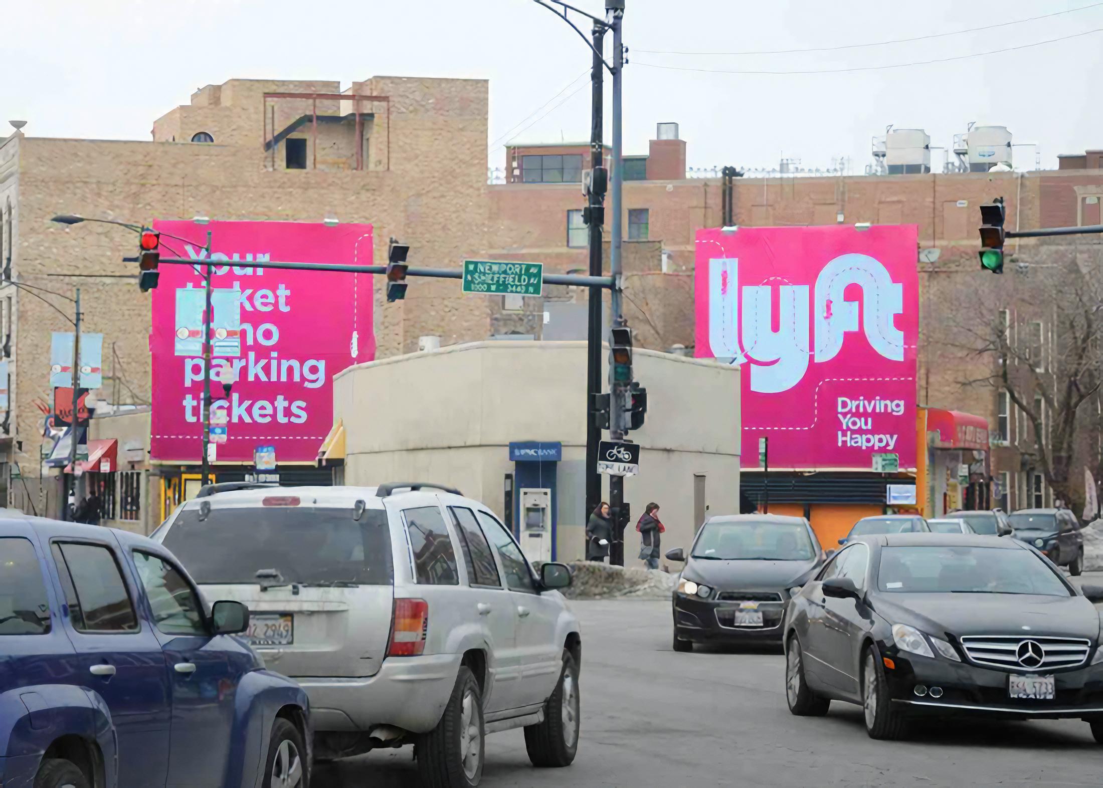 Lyft bulletin billboard in Chicago