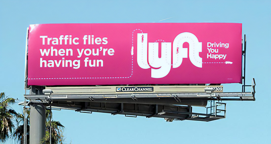 Lyft bulletin billboard ad in Los Angeles