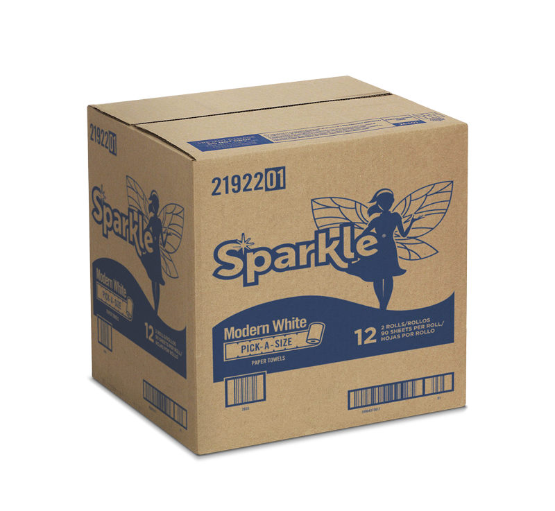 Sparkle paper towels shipping box packaging design