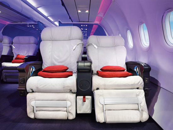 Virgin America airline first class seats