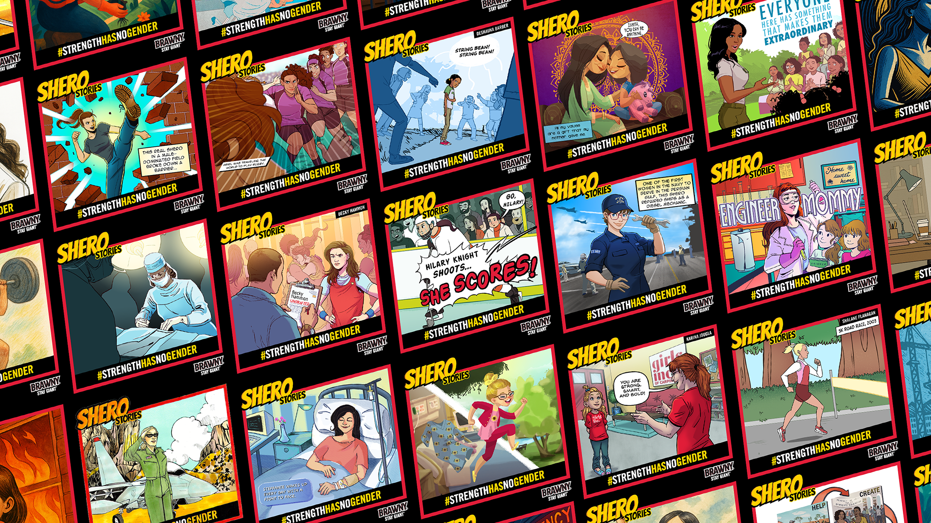 Brawny #StrengthHasNoGender ‘Who’s Your Shero?’ social posts collage